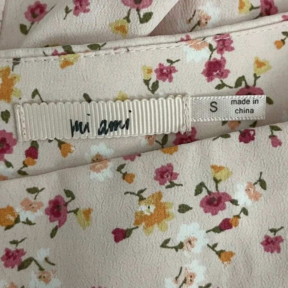 FRANCESCAS Skirt Womens Small S Mi Ami Pink Floral A-Line Mini - Picture 5 of 7